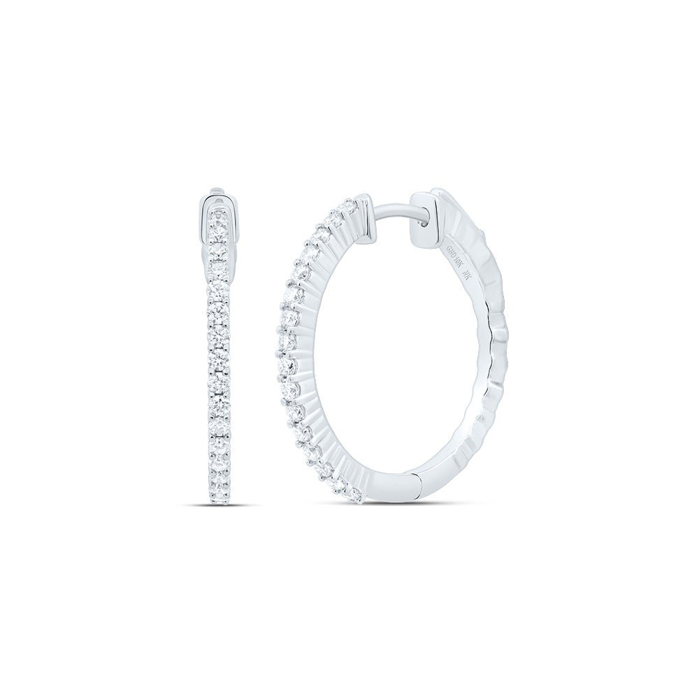 10K White Gold Gift - Ready Diamond Earrings with Elegant Styling - Splendid Jewellery
