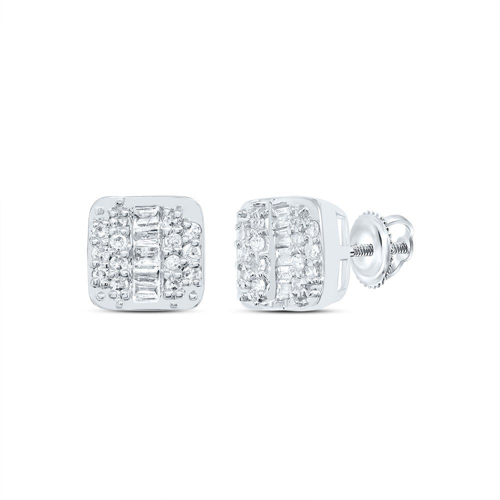 10K White Gold Diamond Stud Earrings 1/8 Cttw - Splendid Jewellery