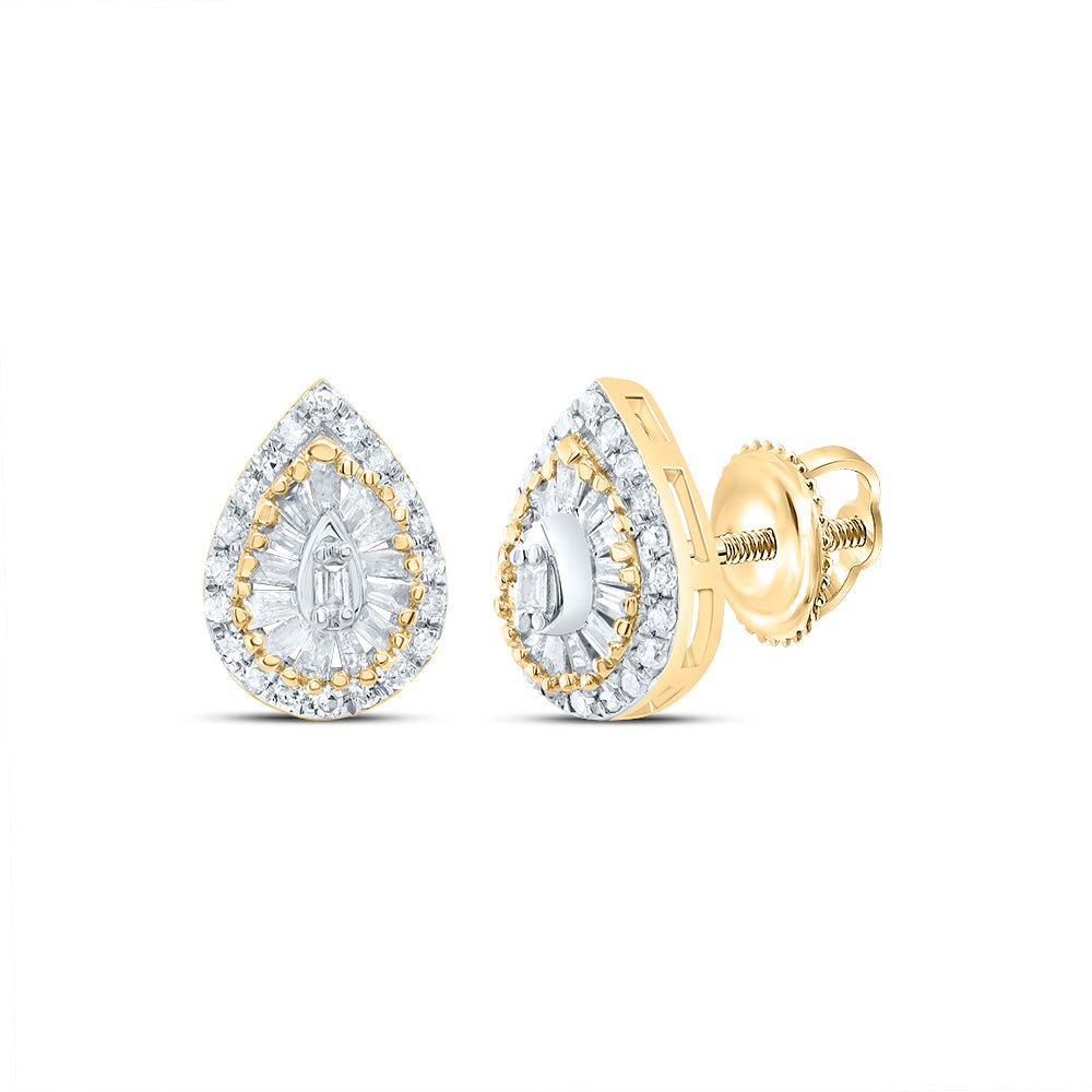 10K Yellow Gold Baguette Diamond Earrings for Everyday Wear - Splendid Jewellery