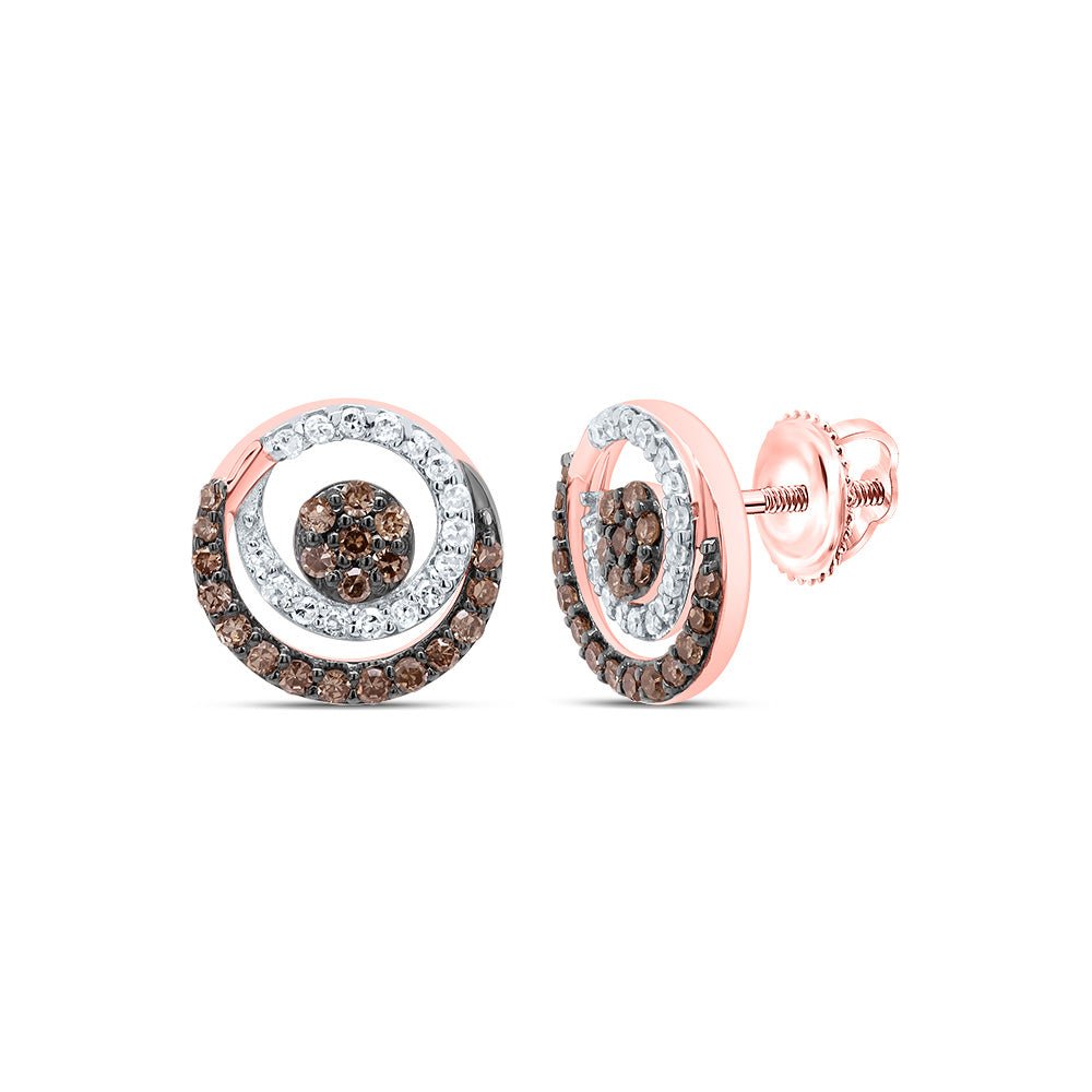 10K Rose Gold Elegant Stud Earrings with Diamond Gift Edition - Splendid Jewellery