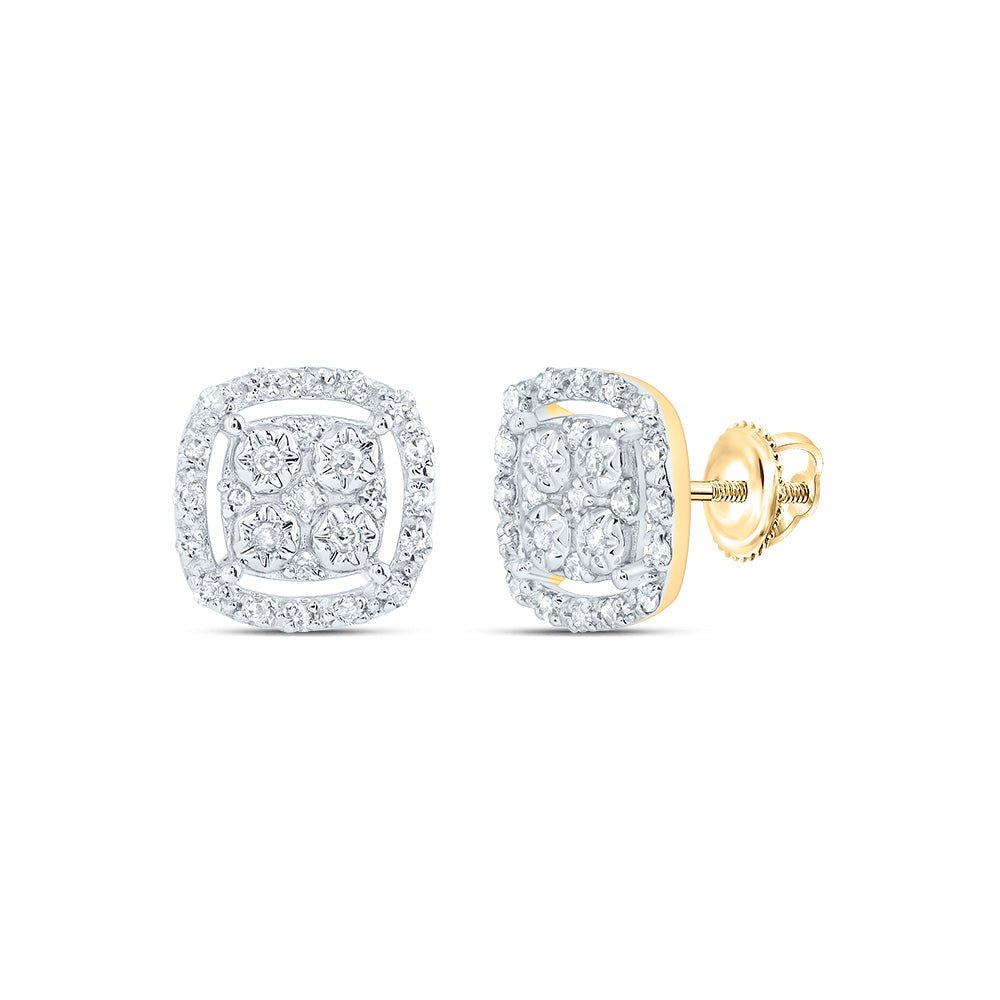 10K Yellow Gold Diamond Earrings for Everyday Wear with Fine Detail - Splendid Jewellery