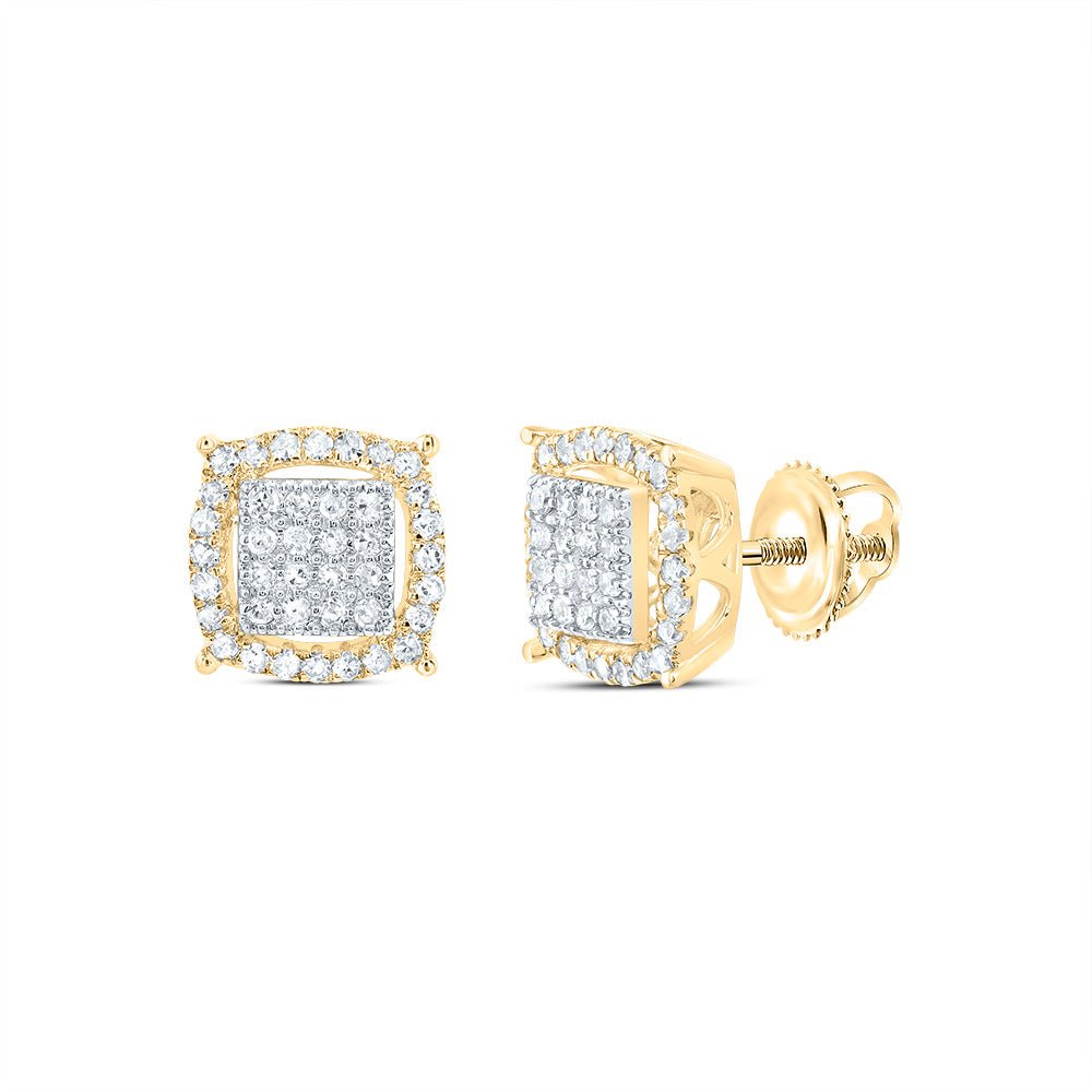 10K Yellow Gold Luxury Diamond Stud Earrings with Fine Detail - Splendid Jewellery