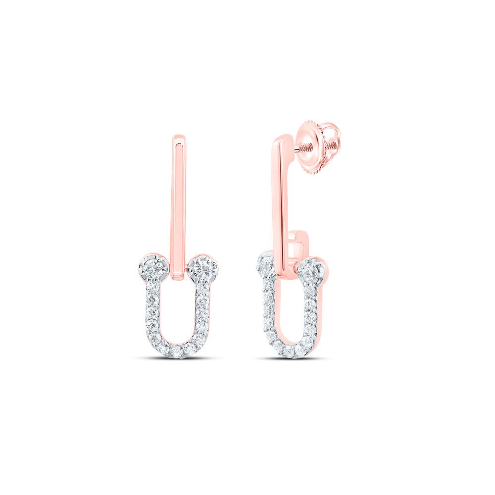 14K Rose Gold Luxury Diamond Earrings - Splendid Jewellery