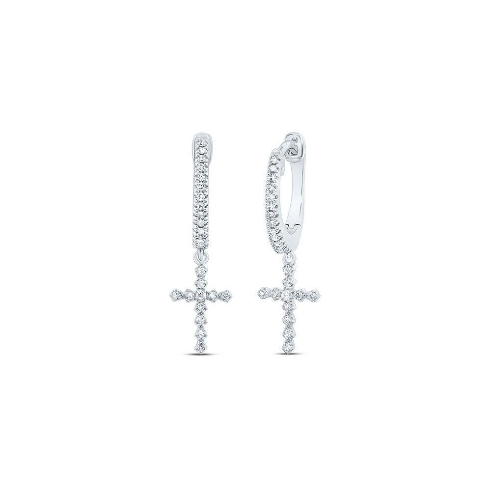 10K White Gold Diamond Earrings for Everyday Wear with Fine Detail - Splendid Jewellery