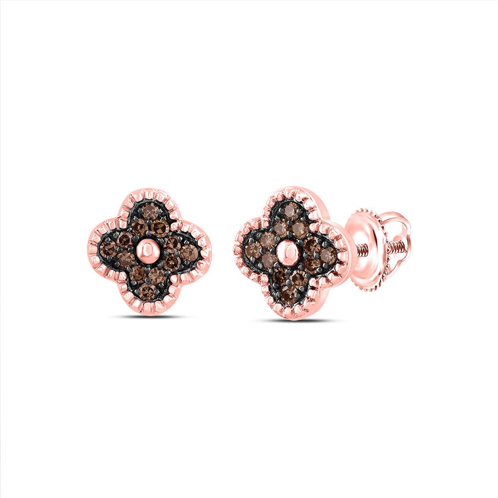 14K Rose Gold Luxury Diamond Stud Earrings - Splendid Jewellery