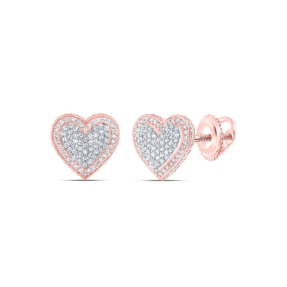 10K Rose Gold Elegant Stud Earrings with Diamond with Elegant Styling - Splendid Jewellery