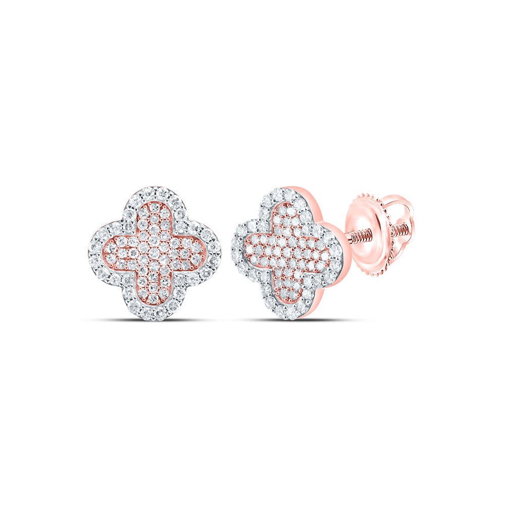 10K Rose Gold Modern Diamond Earrings - Splendid Jewellery