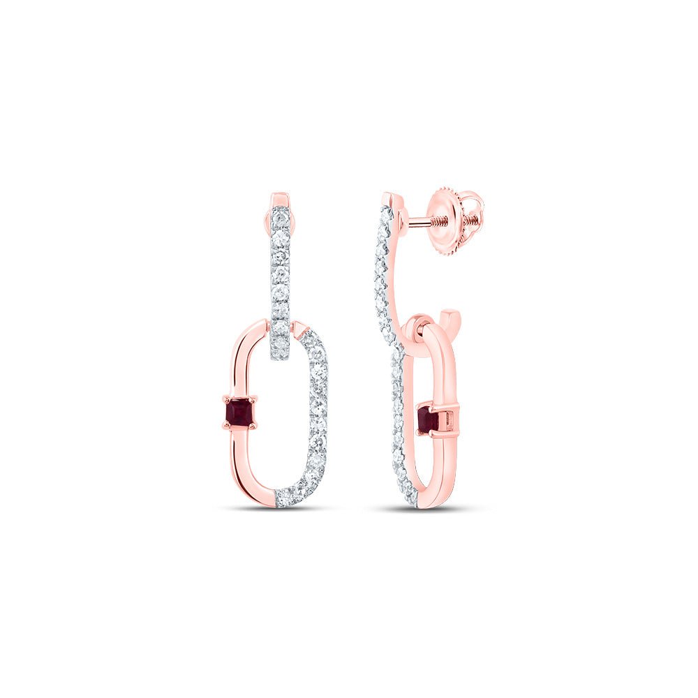 14K Rose Gold Ruby Earrings - Splendid Jewellery