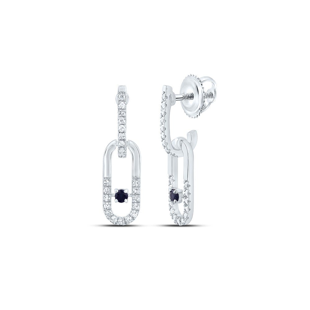 14K White Gold Blue Sapphire Earrings for Everyday Wear - Splendid Jewellery