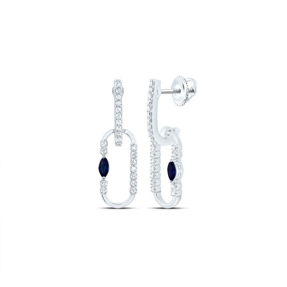 Blue Sapphire Earrings 1/8 Cttw - Splendid Jewellery