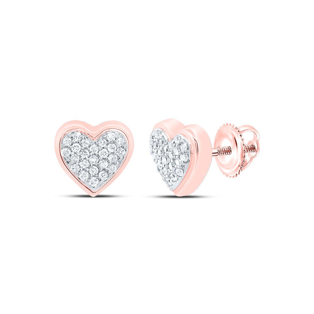 Heart Diamond Earrings in 10K Rose Gold Gift Edition - Splendid Jewellery