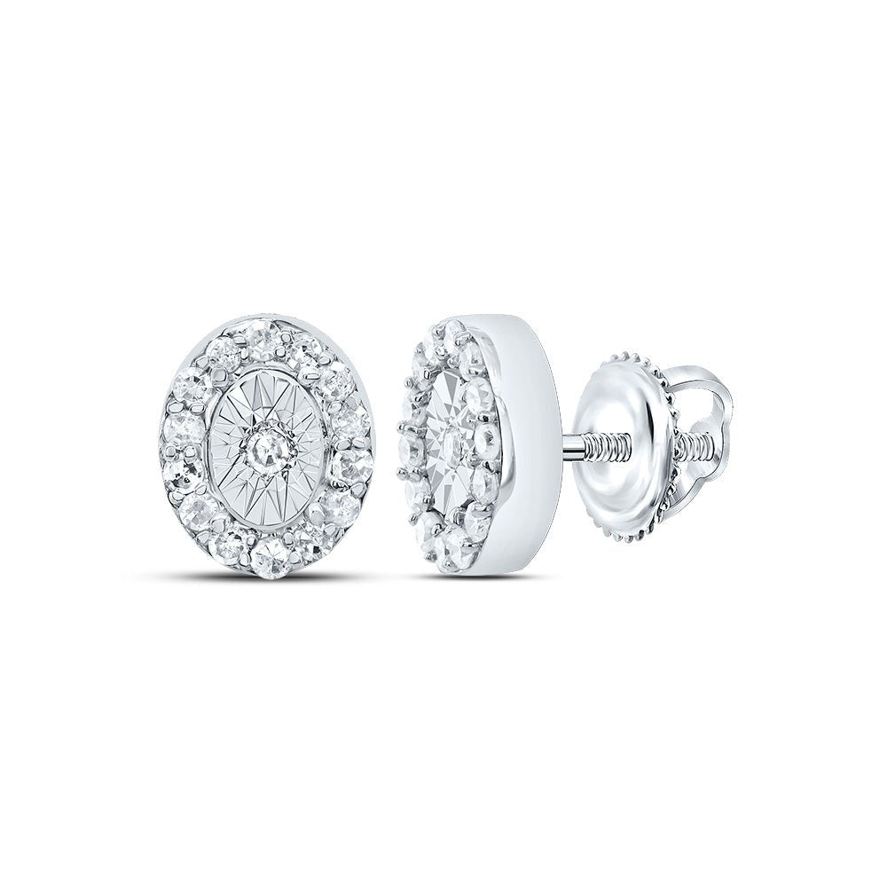 Diamond Stud Earrings in 10K White Gold for Everyday Wear - Splendid Jewellery