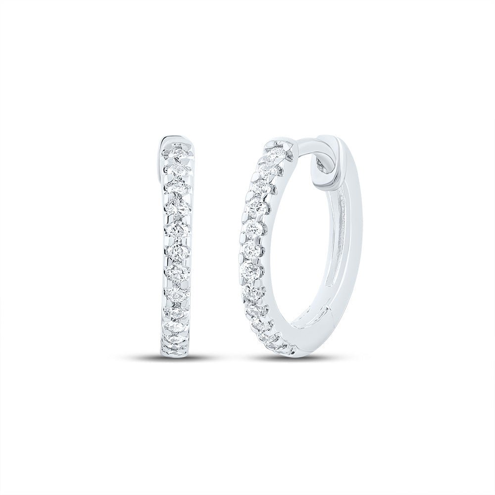 10K White Gold Gift - Ready Diamond Earrings with Elegant Styling - Splendid Jewellery