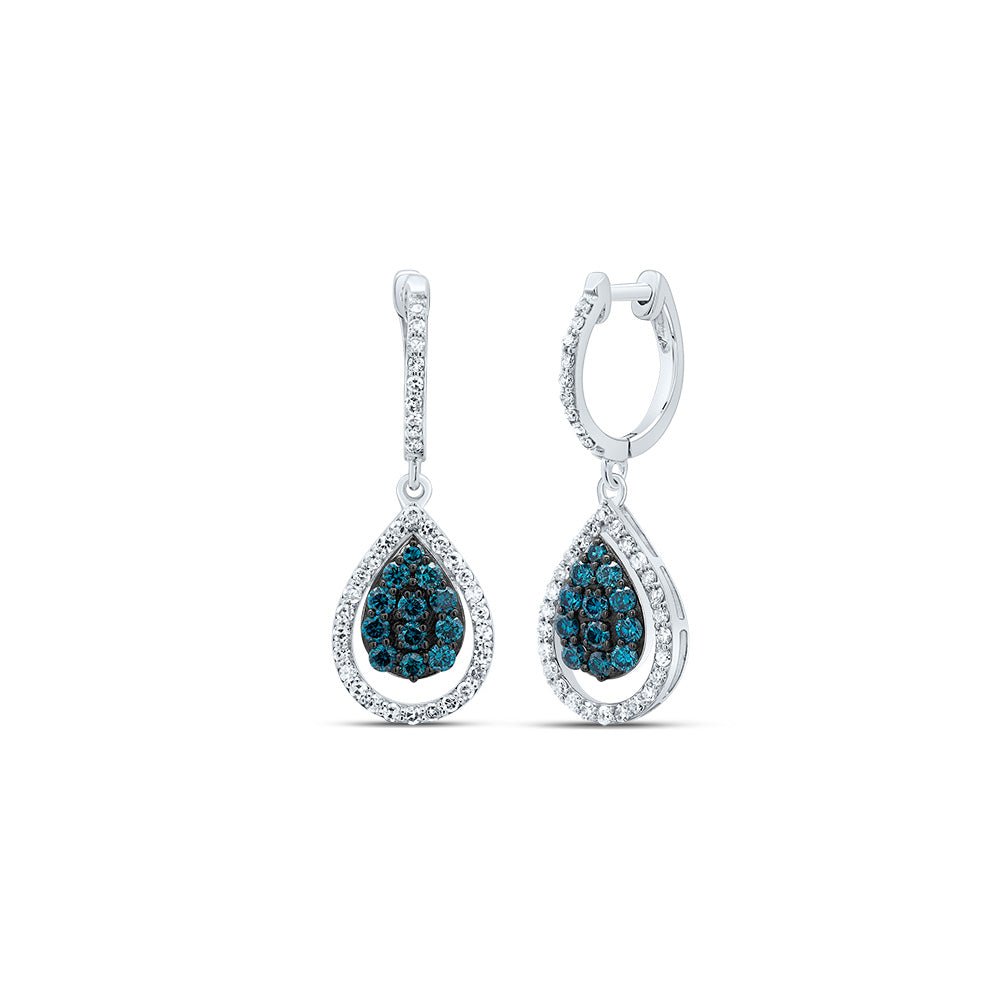 Pear Diamond Earrings in 14K White Gold - Splendid Jewellery