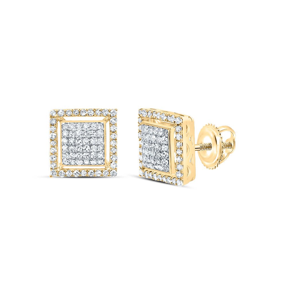 10K Yellow Gold Modern Diamond Earrings with Fine Detail - Splendid Jewellery