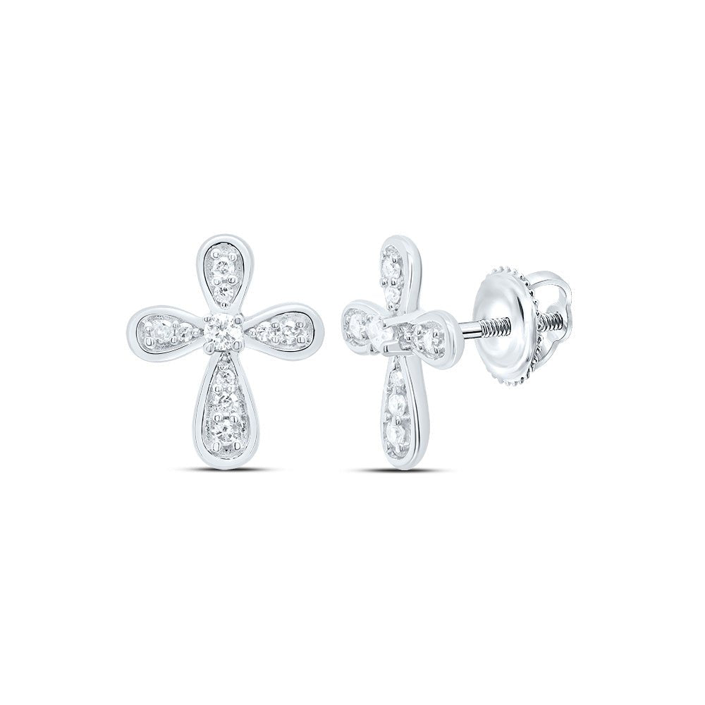Sterling Silver Diamond Stud Earrings 1/10 Cttw - Splendid Jewellery