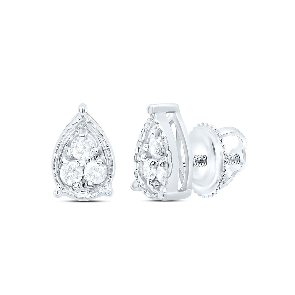 Diamond Stud Earrings in 10K White Gold Gift Edition - Splendid Jewellery