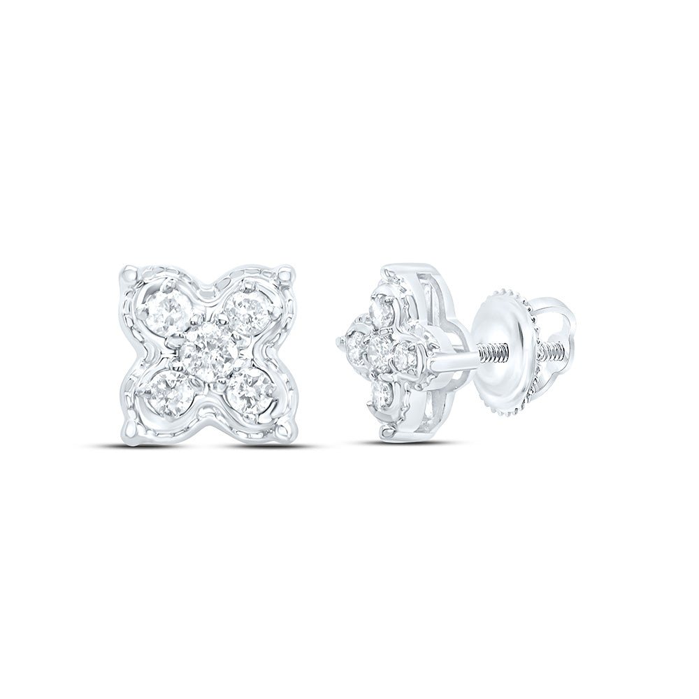 10K White Gold Luxury Diamond Stud Earrings Gift Edition - Splendid Jewellery