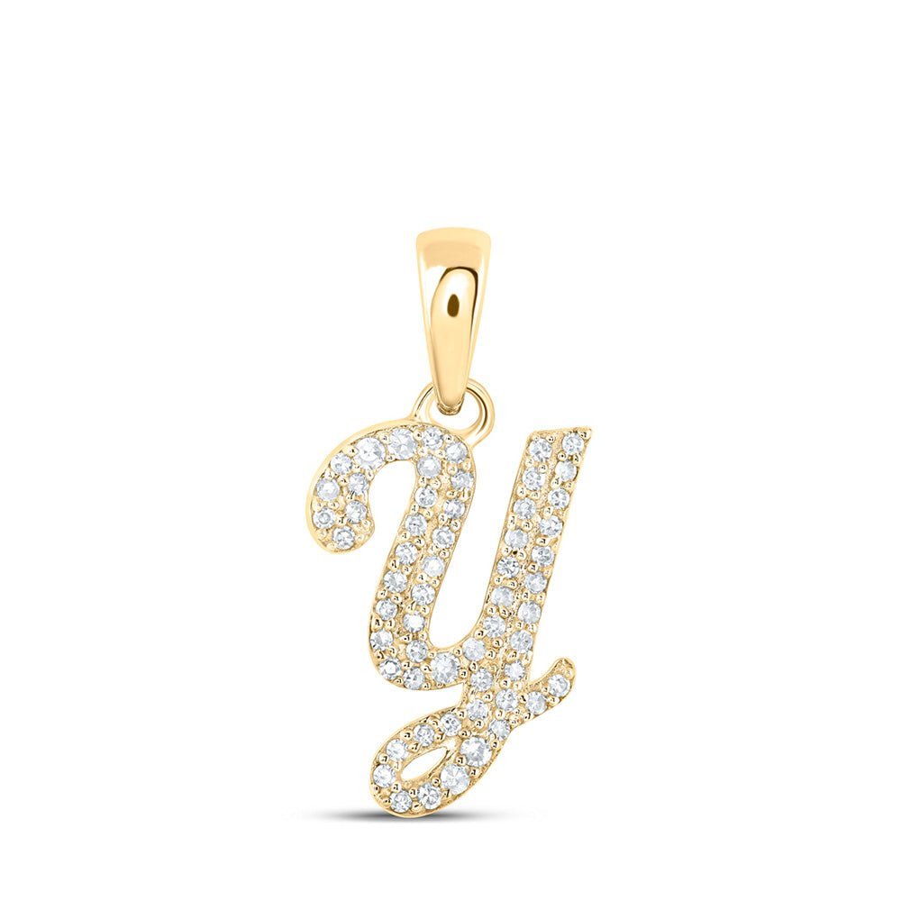 Captivating 10kt Yellow Gold Diamond Initial Pendant - A Personalized Touch of Glamour - Splendid Jewellery