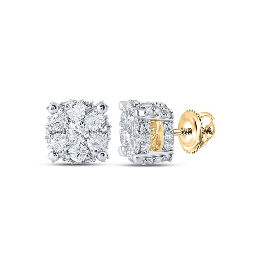 Captivating Blossom Diamond Cluster Earrings in 10kt Yellow Gold - Splendid Jewellery