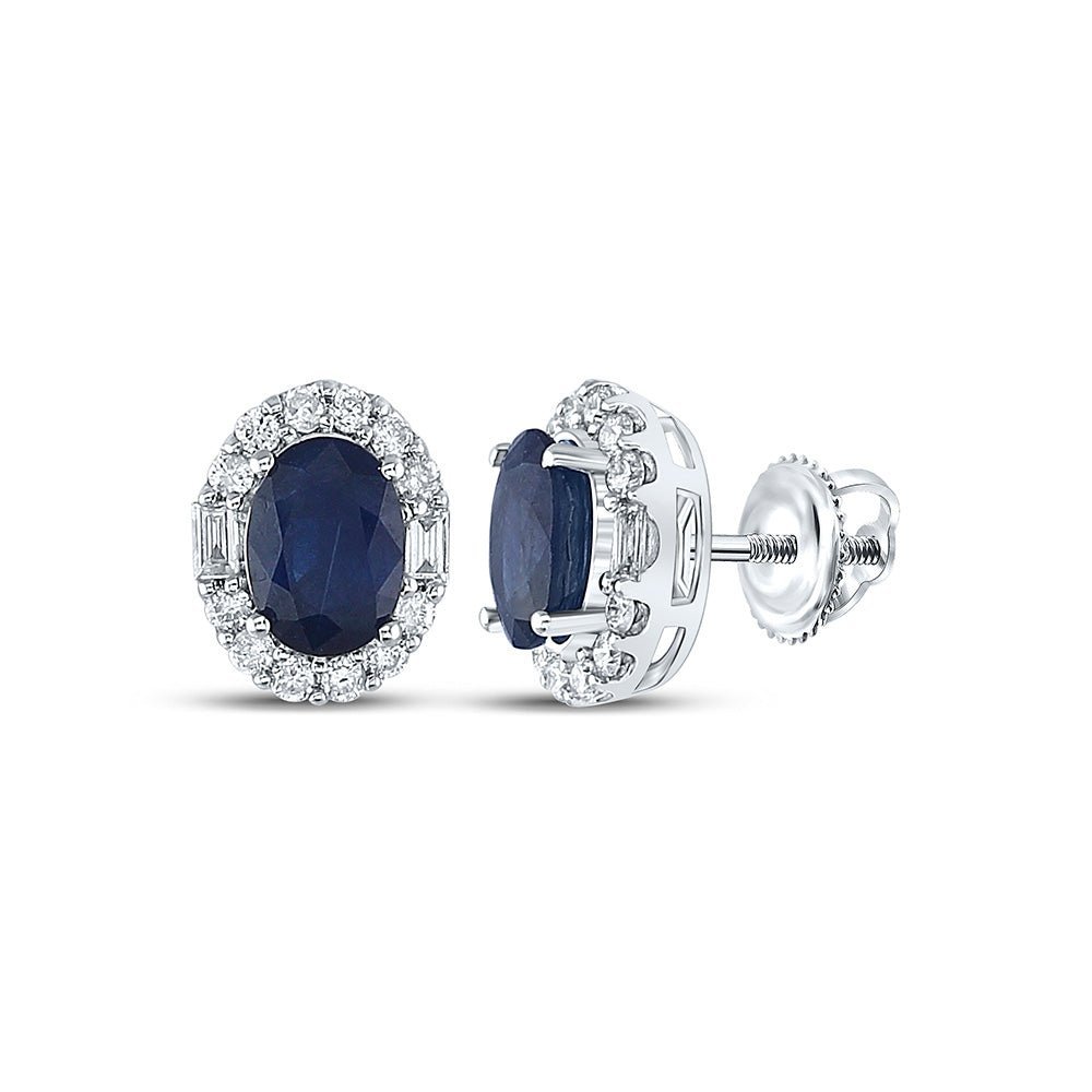 Captivating Blue Sapphire Diamond Elegance Earrings - Splendid Jewellery