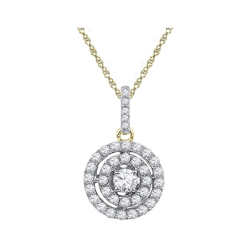 Captivating Brilliance: 10kt Two - tone Gold Diamond Cluster Pendant - Splendid Jewellery