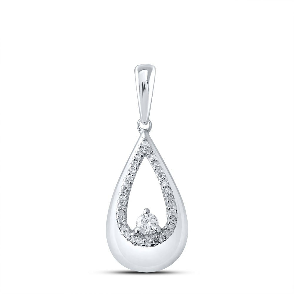 Captivating Brilliance: 10kt White Gold Diamond Cascade Pendant - Splendid Jewellery