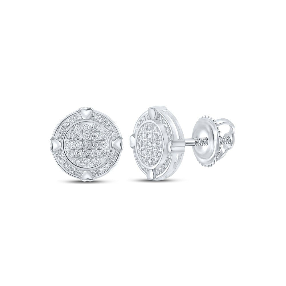 Captivating Brilliance: 10kt White Gold Womens Round Diamond Circle Earrings - Splendid Jewellery