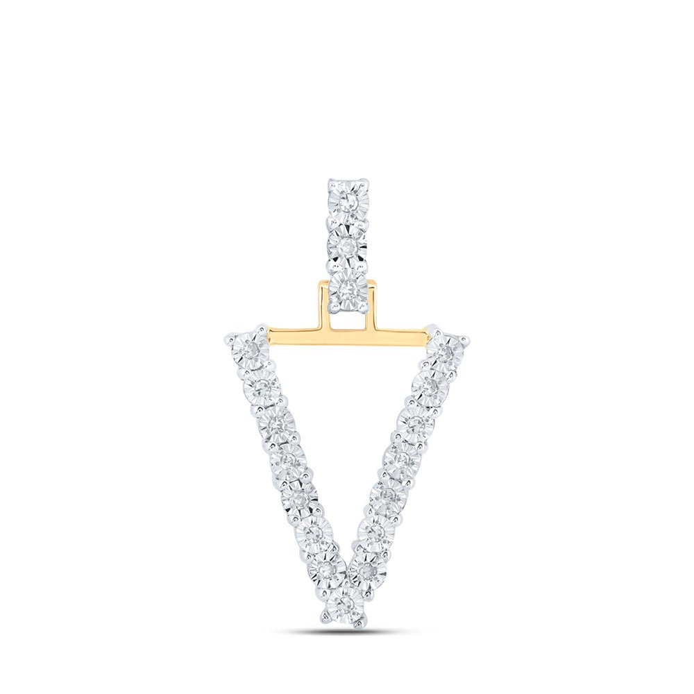 Captivating Brilliance: 10kt Yellow Gold Diamond Initial Pendant - Splendid Jewellery