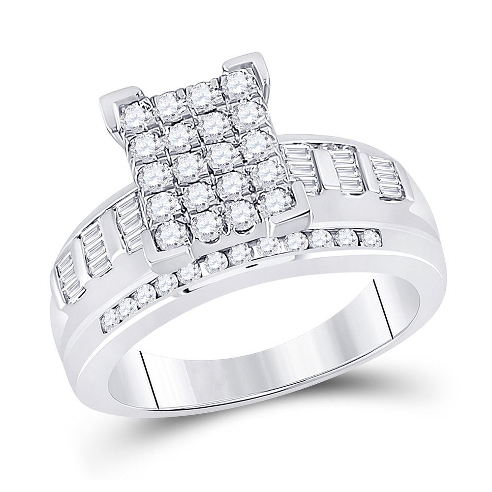 Captivating Cluster Brilliance 10kt White Gold Diamond Ring - Splendid Jewellery