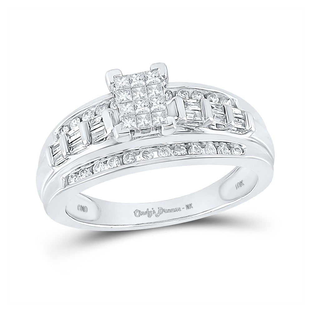 Captivating Cluster of Love 10kt White Gold Diamond Ring - Splendid Jewellery