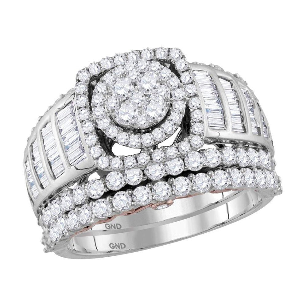 Captivating Harmony: 14kt Two - tone Gold Diamond Bridal Wedding Ring Band Set - Splendid Jewellery