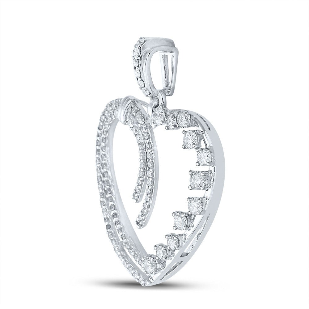 Captivating Love and Diamond Heart Pendant | 14kt White Gold 5/8 Cttw | Splendid Jewellery - Splendid Jewellery