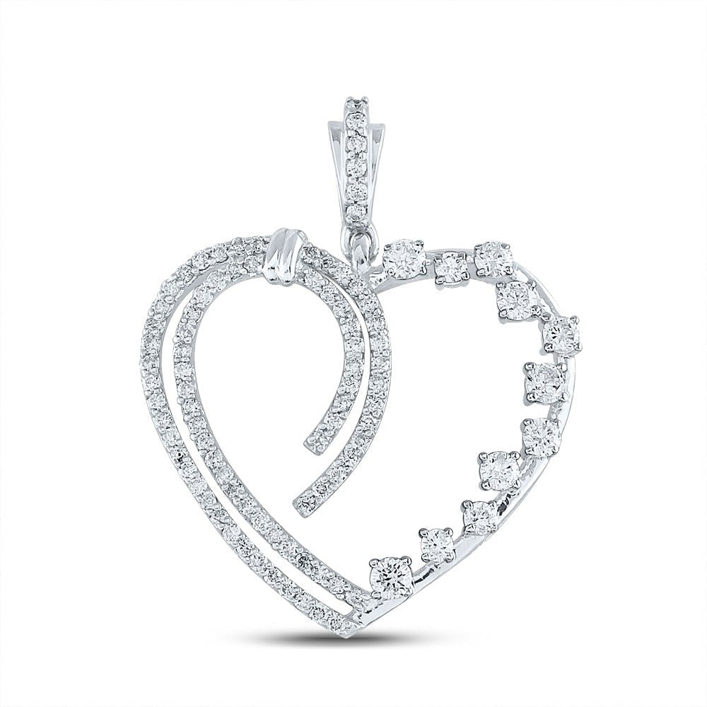 Captivating Love and Diamond Heart Pendant | 14kt White Gold 5/8 Cttw | Splendid Jewellery - Splendid Jewellery