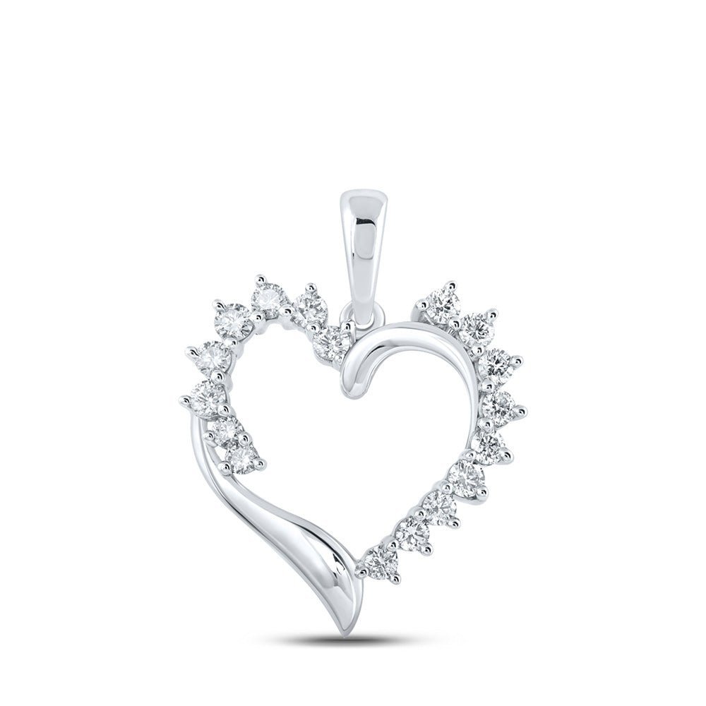 Captivating Love and Diamond Heart Pendant in 10kt White Gold - Splendid Jewellery
