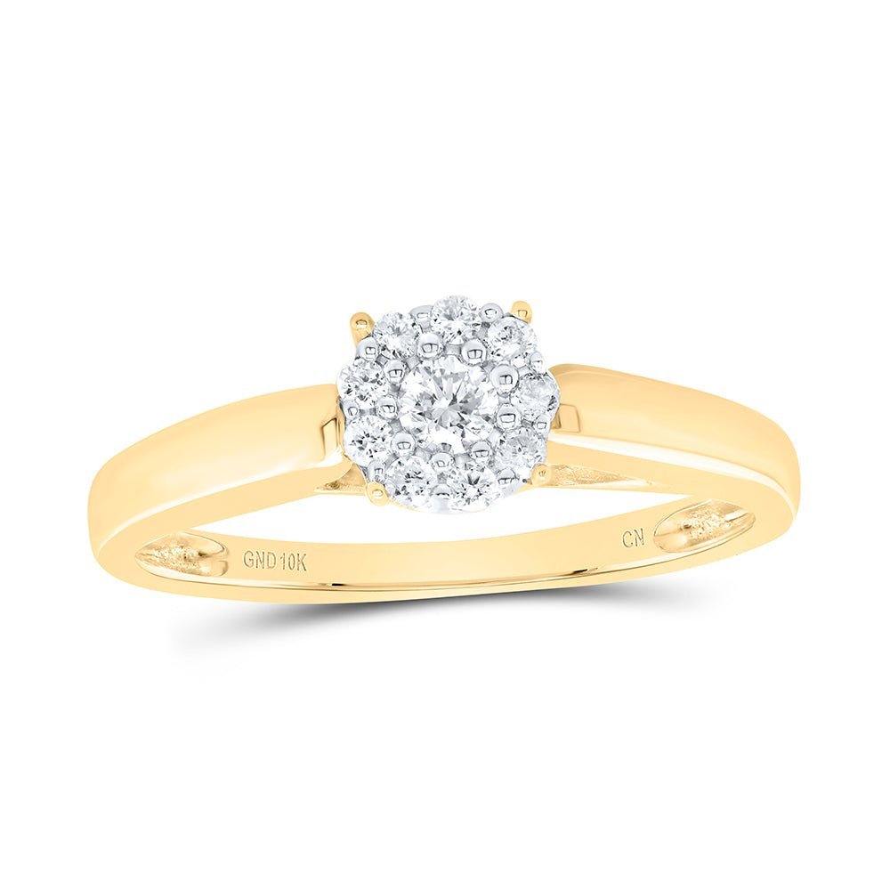 Captivating Love Story | 10kt Yellow Gold Round Diamond Solitaire Bridal Wedding Engagement Ring 1/5 Cttw - Splendid Jewellery