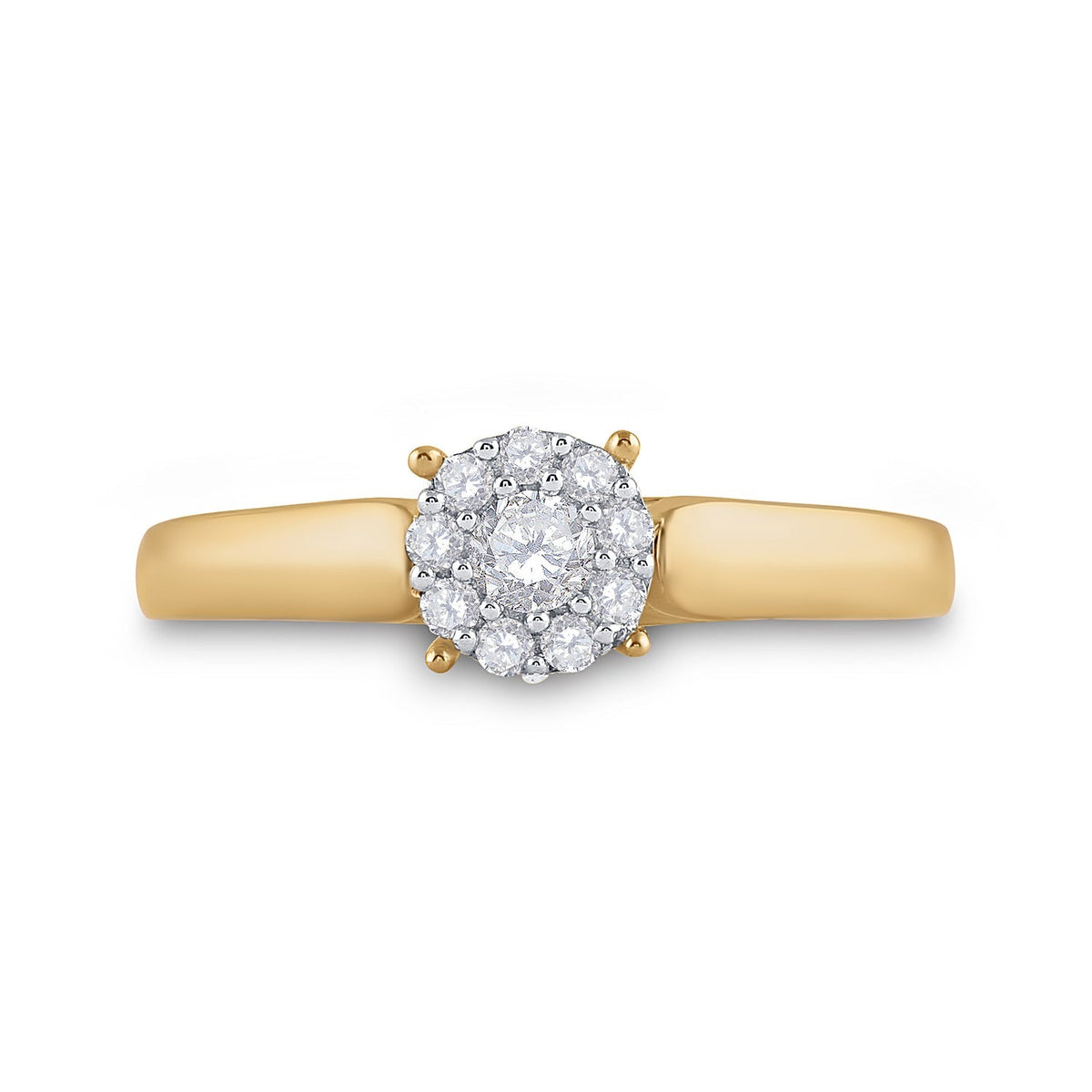Captivating Love Story | 10kt Yellow Gold Round Diamond Solitaire Bridal Wedding Engagement Ring 1/5 Cttw - Splendid Jewellery
