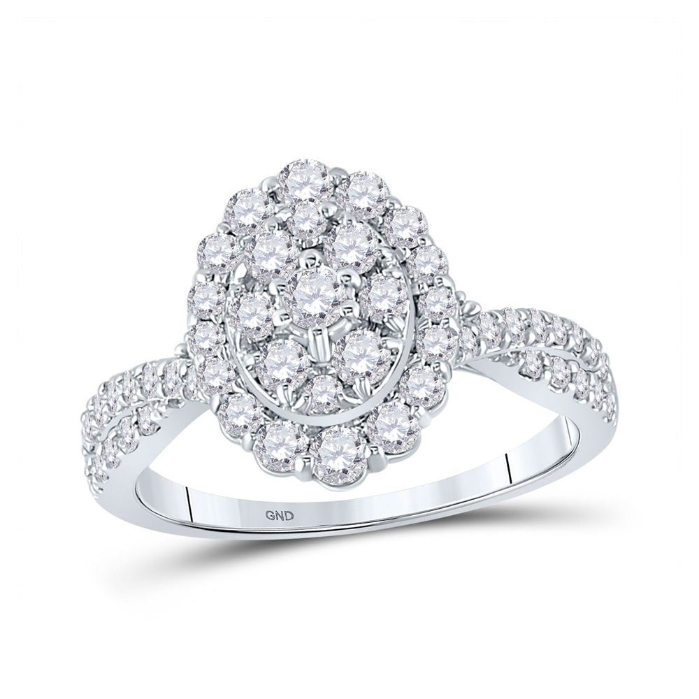 Captivating Love's Embrace 10kt White Gold Oval Diamond Bridal Wedding Ring - Splendid Jewellery