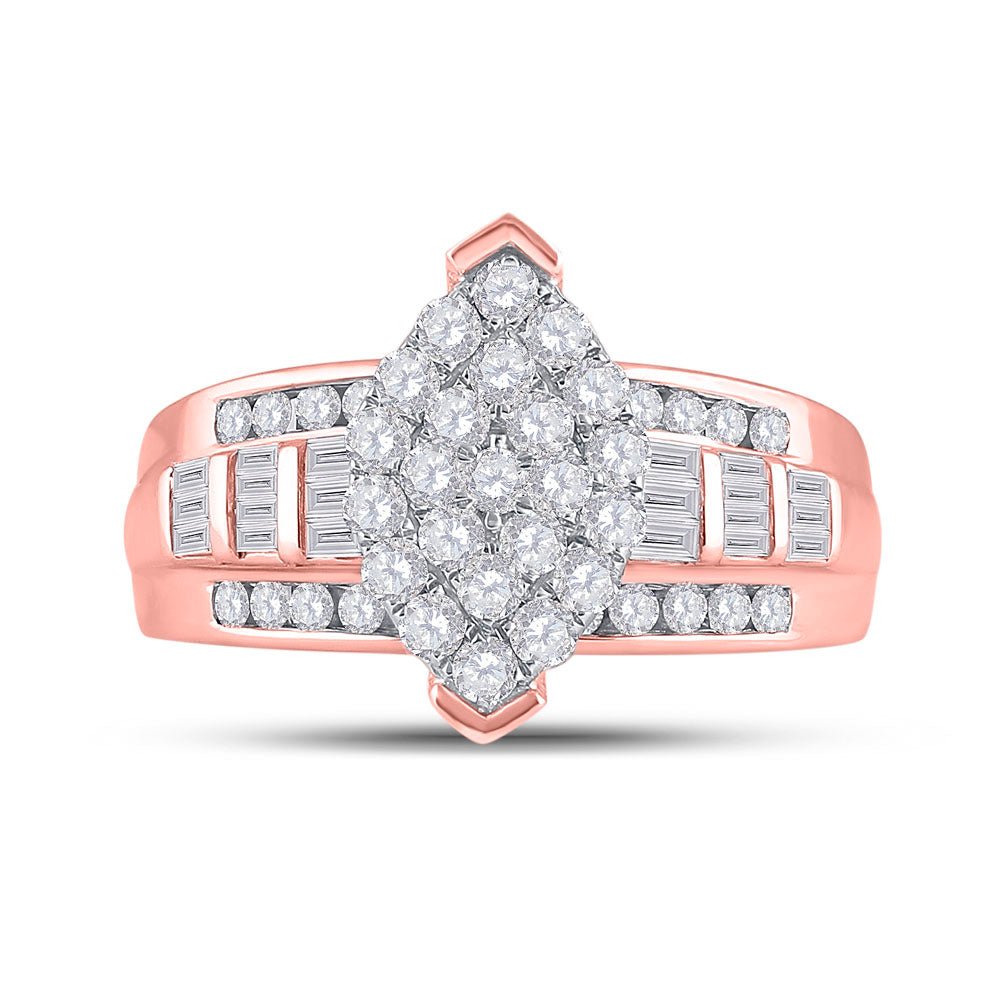 Captivating Rose Gold Diamond Cluster Bridal Ring - A Dazzling Symbol of Love and Elegance - Splendid Jewellery