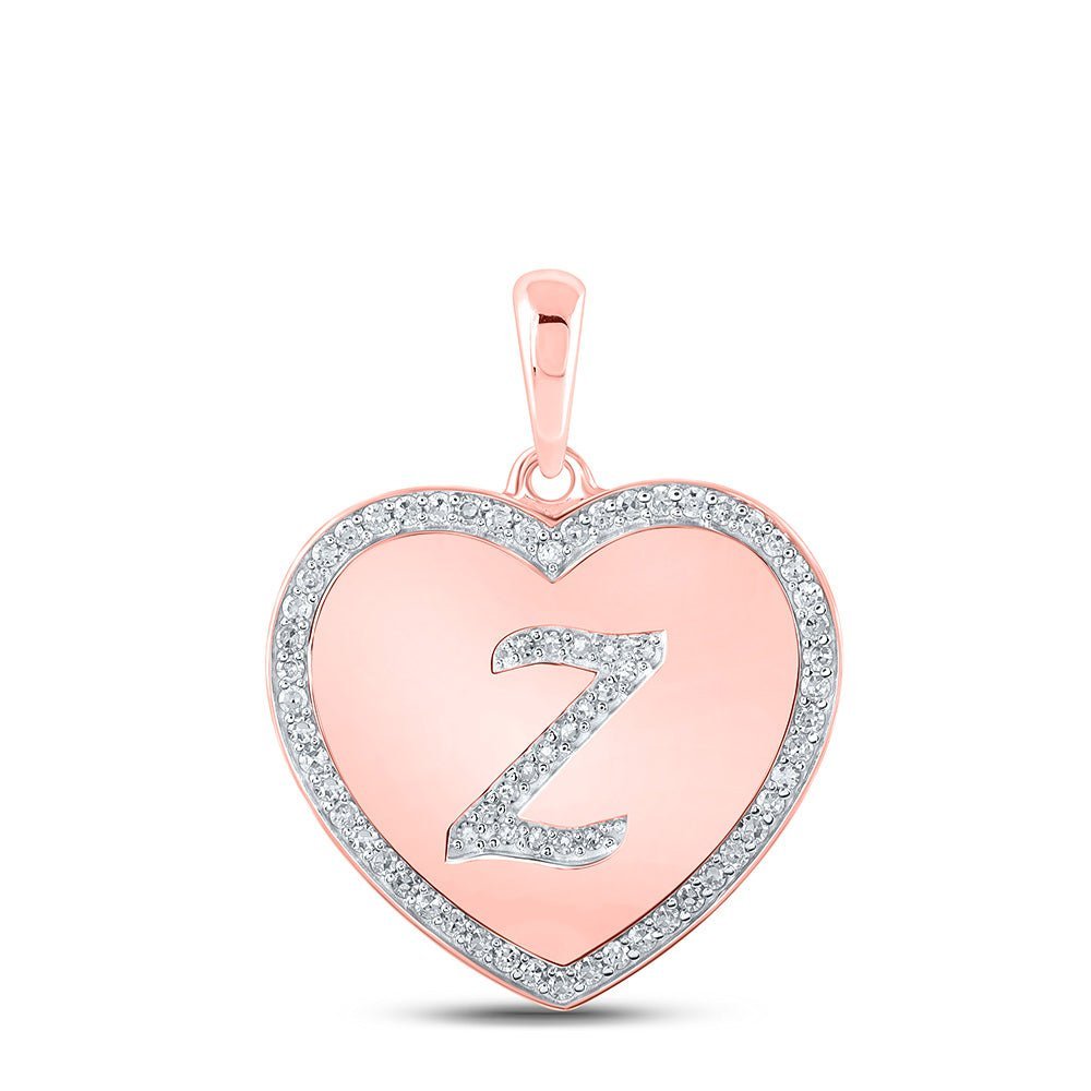 Captivating Rose Gold Diamond Heart Initial Pendant - Splendid Jewellery
