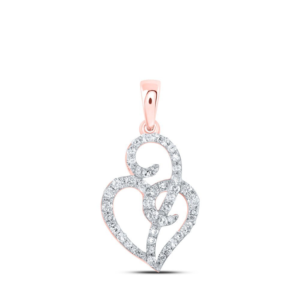 Captivating Rose Gold Diamond Heart & Love Symbol Pendant - Splendid Jewellery