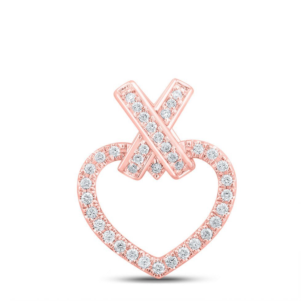 Captivating Rose Gold Diamond Heart & Love Symbol Pendant - Splendid Jewellery