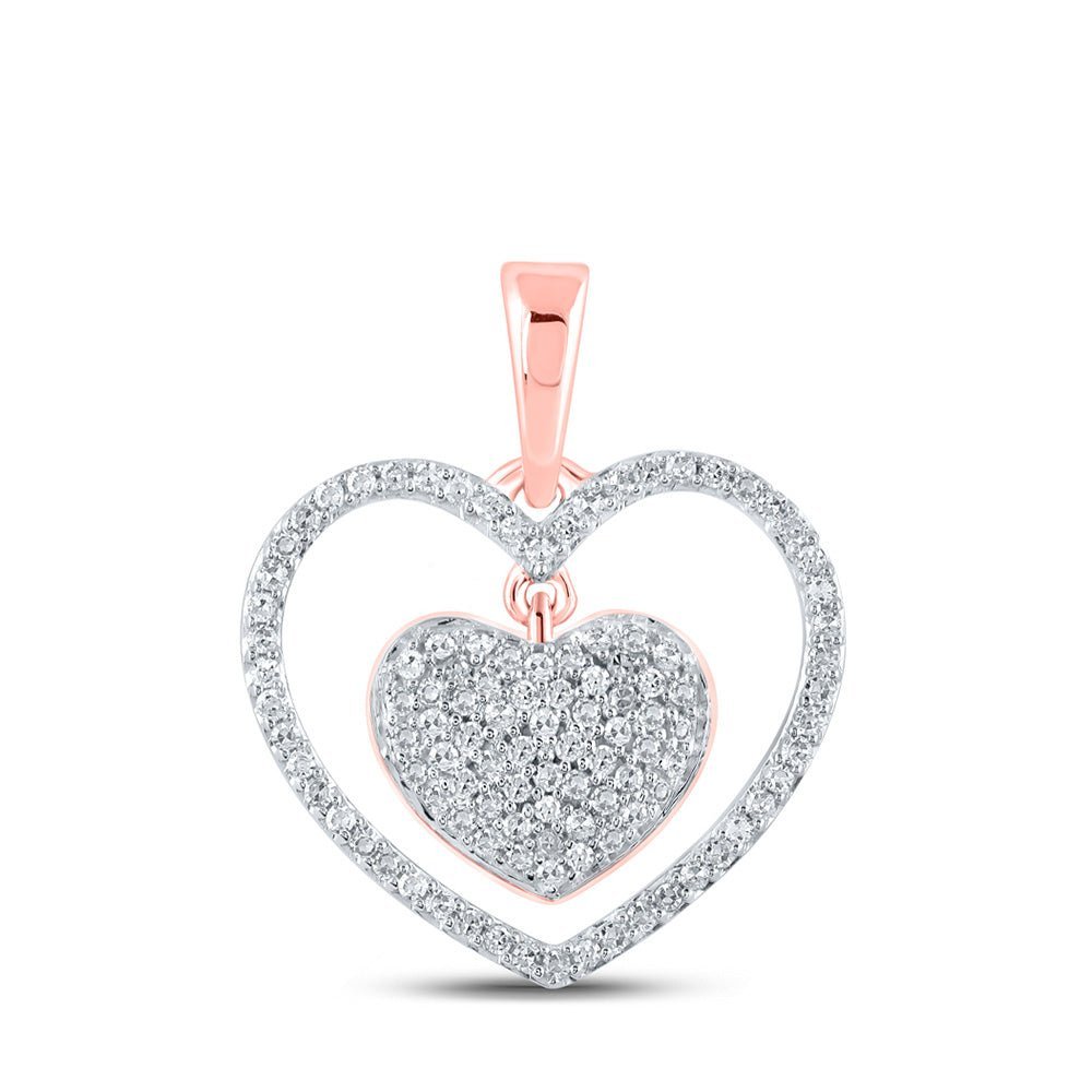 Captivating Rose Gold Diamond Heart Pendant - A Symbol of Love and Elegance - Splendid Jewellery