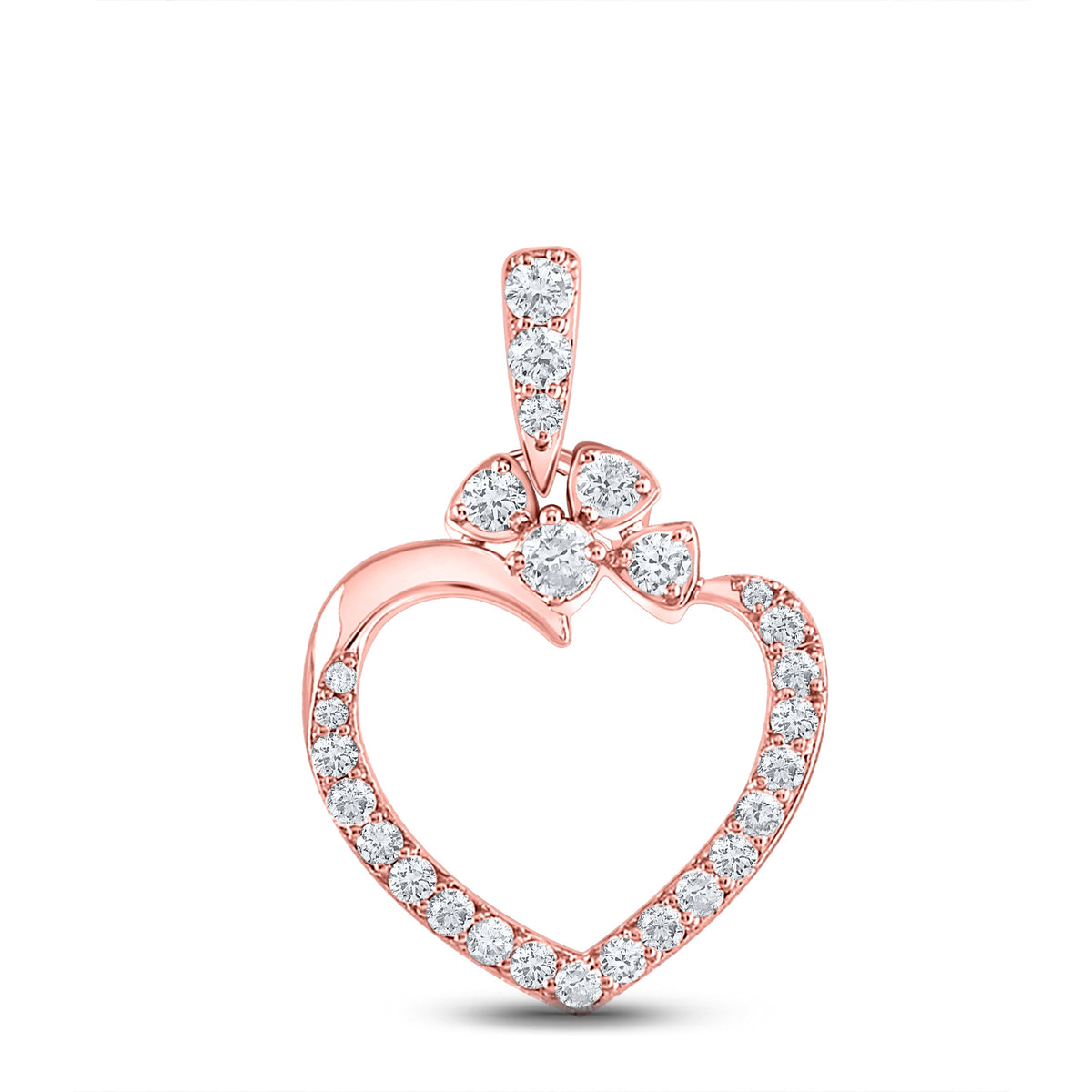 Captivating Rose Gold Diamond Heart Pendant - Symbol of Love and Elegance - Splendid Jewellery