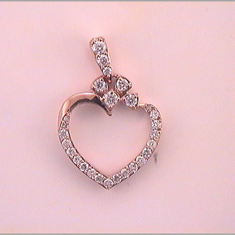 Captivating Rose Gold Diamond Heart Pendant - Symbol of Love and Elegance - Splendid Jewellery