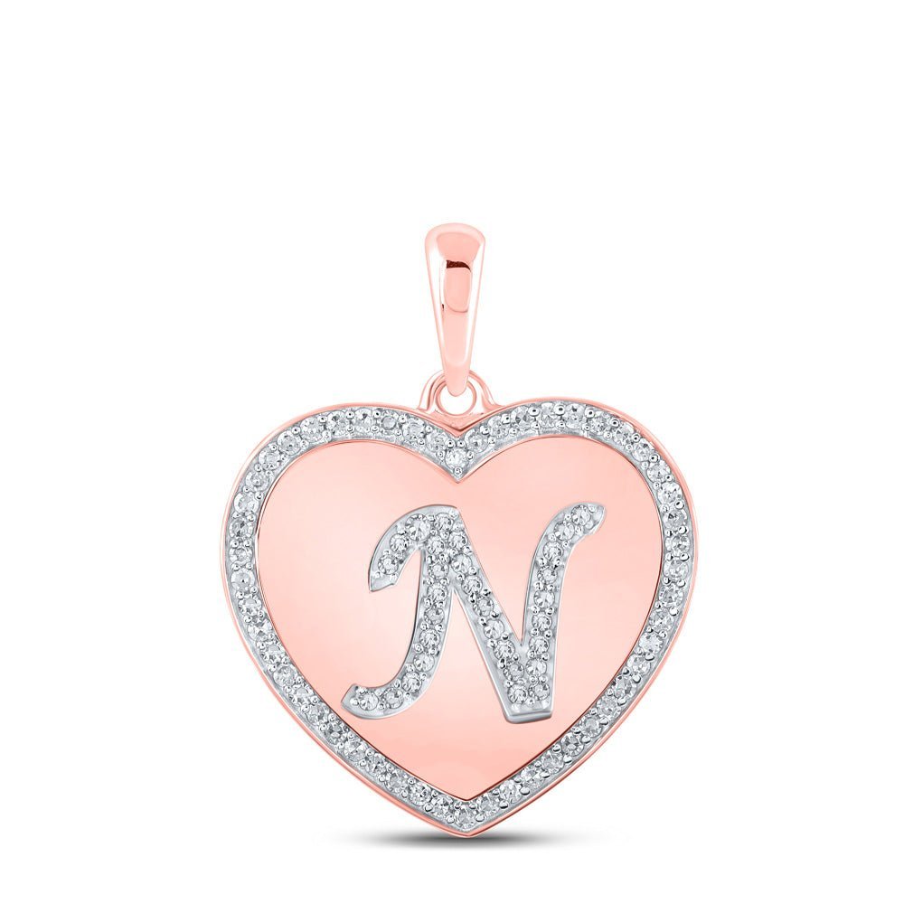 Captivating Rose Gold Diamond Initial N Pendant - Splendid Jewellery