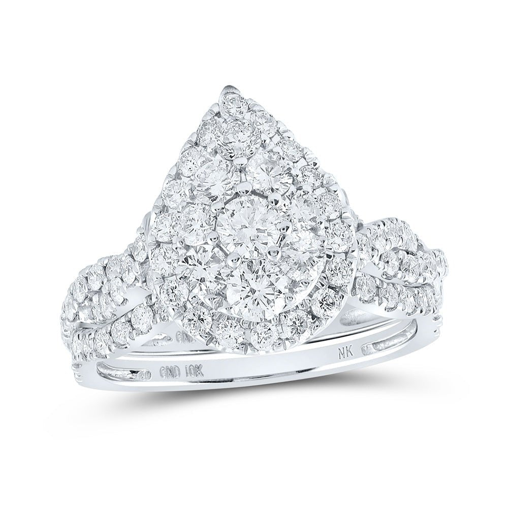 Captivating Teardrop Brilliance Wedding Ring Set - Splendid Jewellery