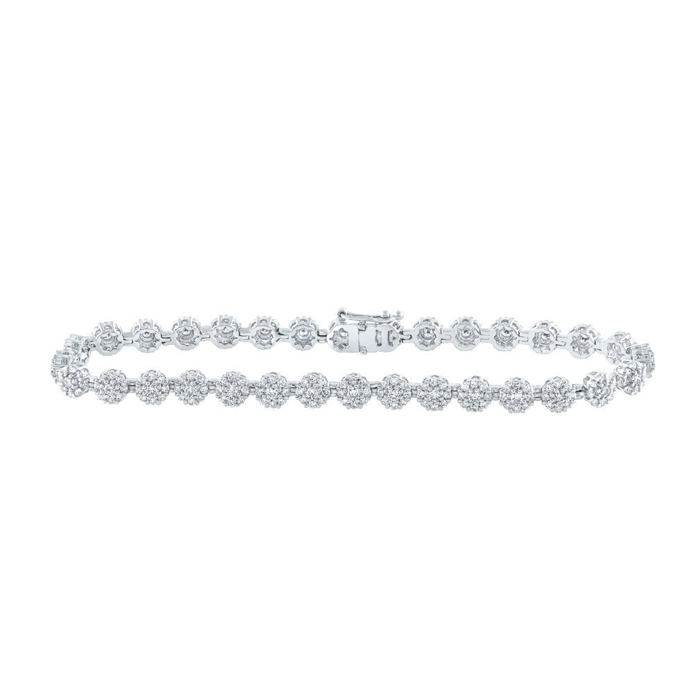 Dazzling 10kt White Gold Round Diamond Fashion Bracelet - 2 - 7/8 Cttw - Splendid Jewellery