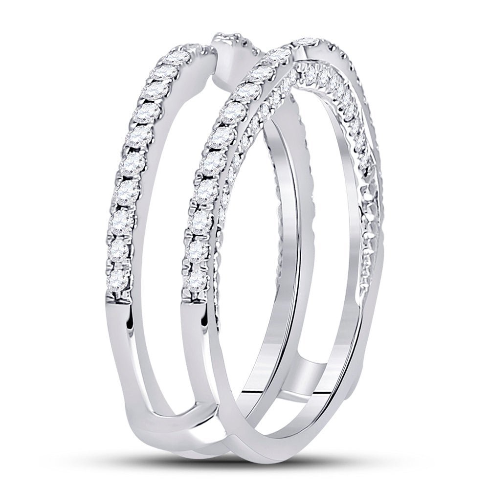 Dazzling 14kt White Gold Diamond Wrap Ring Guard Enhancer - Splendid Jewellery