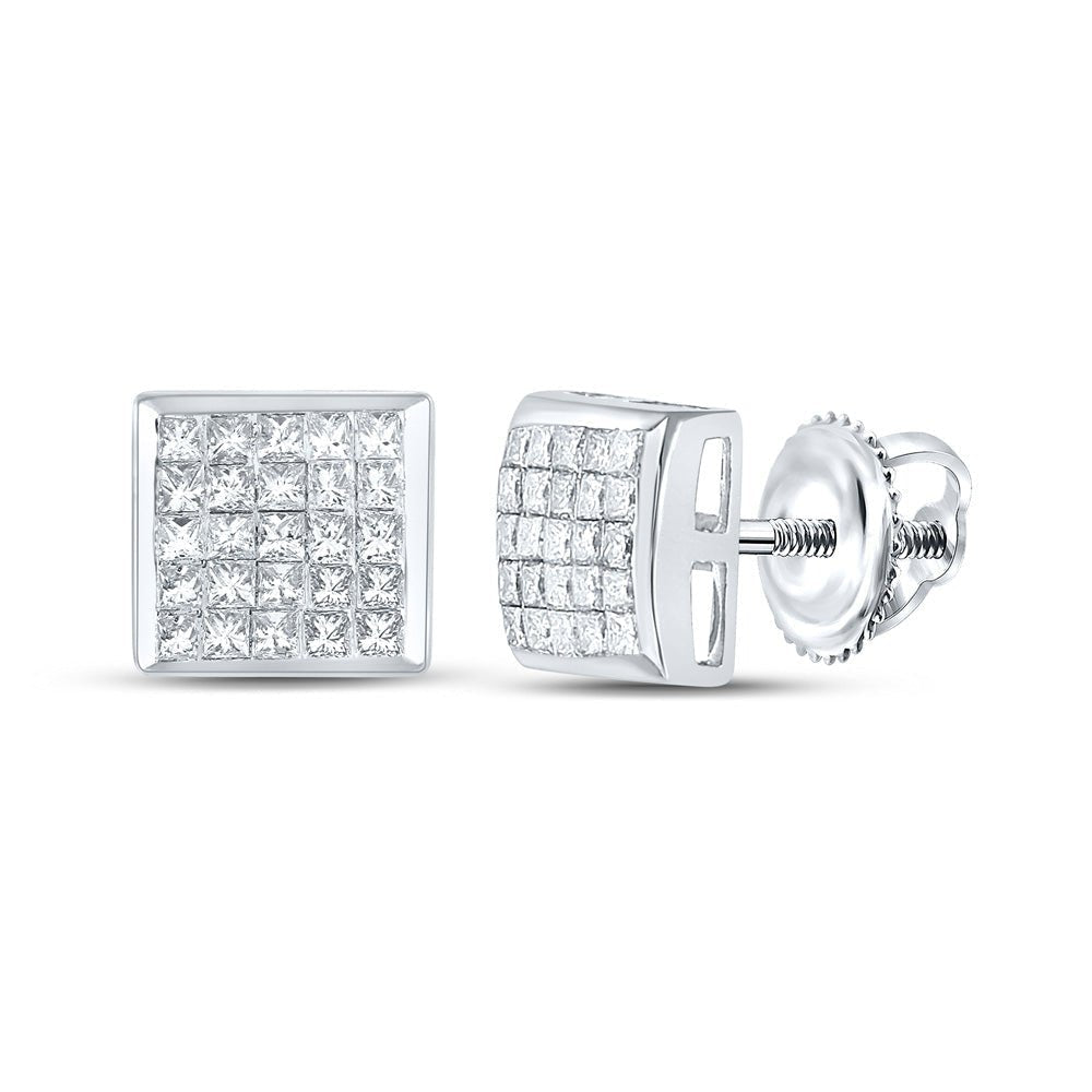 Dazzling 14kt White Gold Princess Diamond Square Earrings - Splendid Jewellery